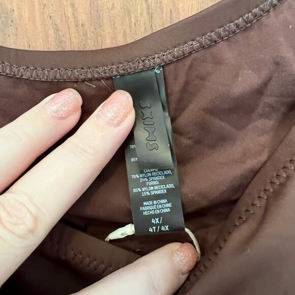 NWT Skims Recycled Swim Micro Tanga‎ Cheeky Bikini Bottoms Cocoa 4X Brown - Picture 5 of 6
